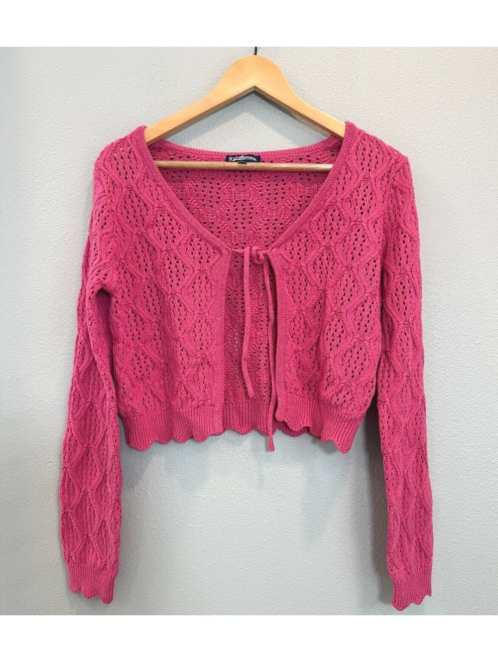 Freshman 1996 Open-Knit Crocheted Cardigan - Women's Large